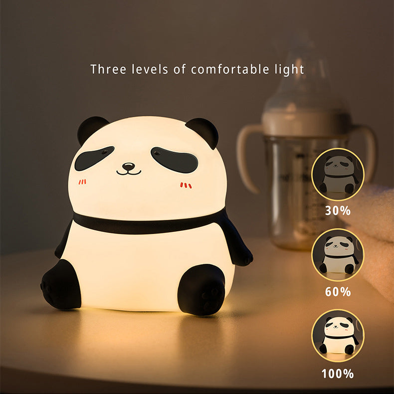 Squishy Silikon Entspannter Panda LED Nachtlicht - Perfektes Geschenk für Kinder und Mädchen