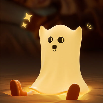 Halloween Geist Nacht Licht LED Squishy Silikon Tap Lampe Bestes Geschenk für Baby und Mädchen