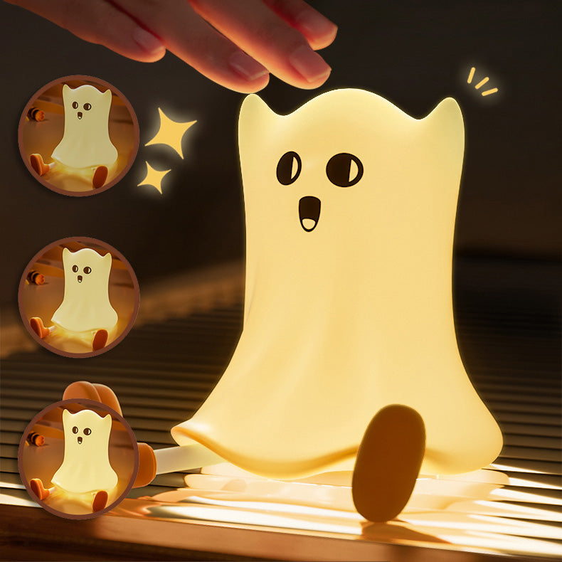 Halloween Geist Nacht Licht LED Squishy Silikon Tap Lampe Bestes Geschenk für Baby und Mädchen