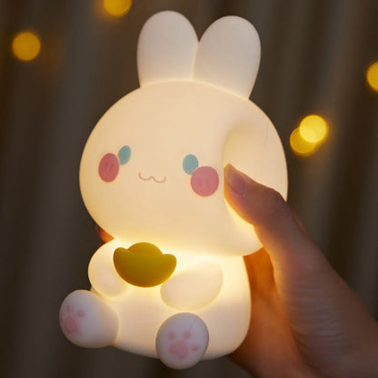 Squishy Silikonreicher Bunny LED Nachttischlampe - Perfektes Geschenk für Kinder und Mädchen