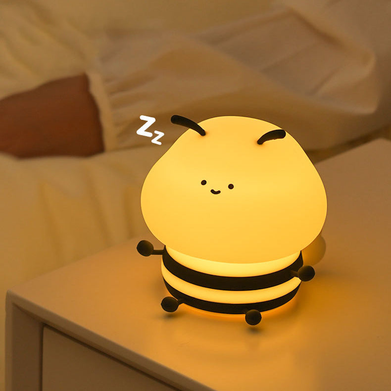 Squishy Silikon Biene LED Nachtlampe - Perfektes Geschenk für Kinder und Mädchen