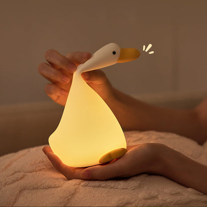 Squishy Silikon Aufblickender Gans LED Nachtlicht - Perfektes Geschenk für Kinder und Mädchen