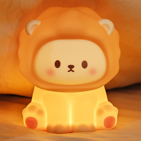 Squishy Silicone Löwe LED Nachtlicht - Perfektes Geschenk für Kinder und Mädchen