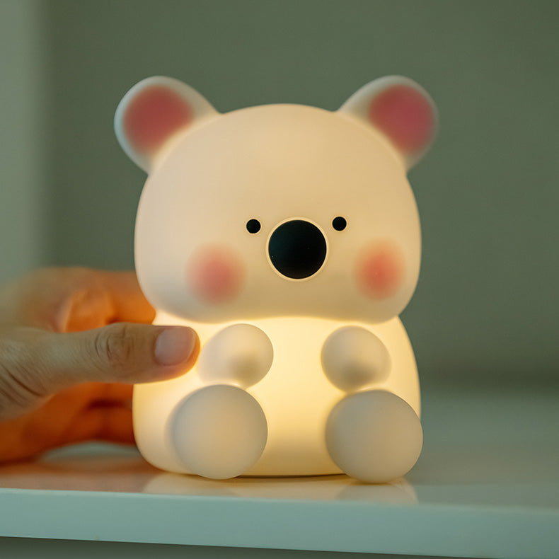 Squishy Silikon Koala mit Hut LED Nachtlicht - Perfektes Geschenk für Kinder und Mädchen