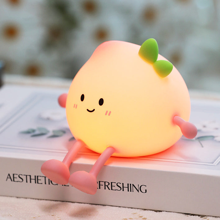 Squishy Silicone Pfirsich LED Nachtlicht - Perfektes Geschenk für Kinder und Mädchen