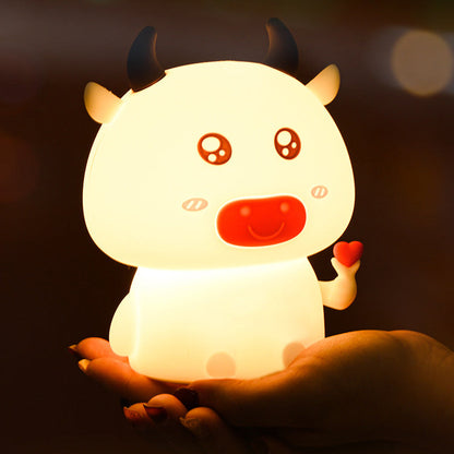 Kuh Nachttischlampe LED Quetschsilicone Lampe Beste Geschenk für Baby und Mädchen