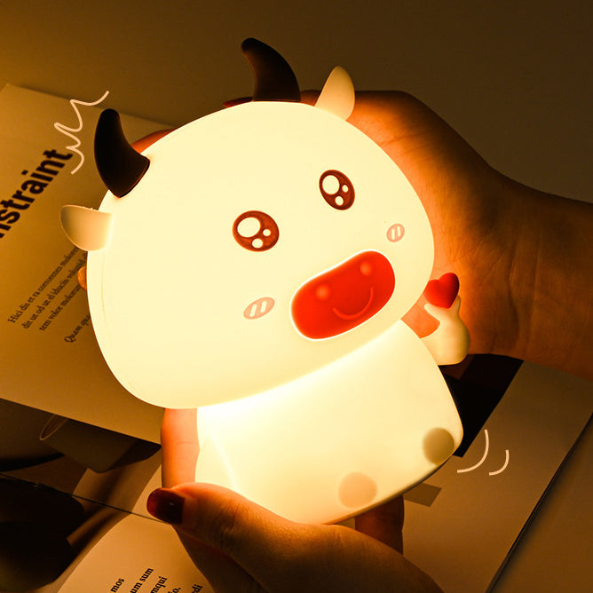 Kuh Nachttischlampe LED Quetschsilicone Lampe Beste Geschenk für Baby und Mädchen