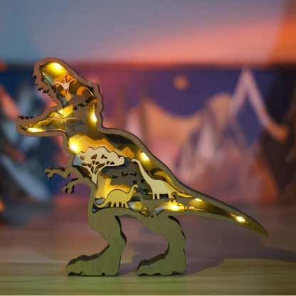 3D Holz geschnitzte Dinosaurierornamente