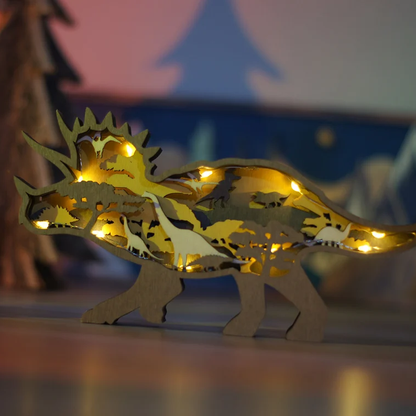 3D Holz geschnitzte Dinosaurierornamente