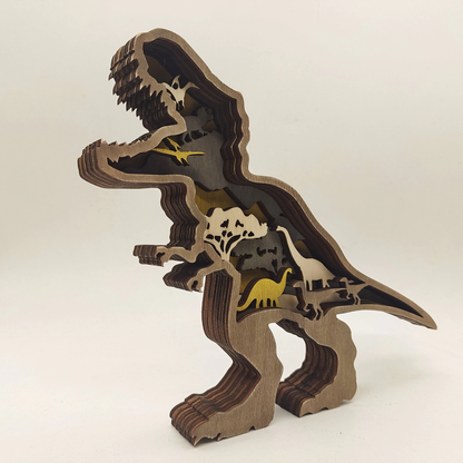 3D Holz geschnitzte Dinosaurierornamente