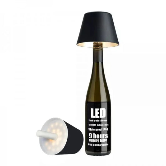 VinAura – Luxus Tischlampe mit wiederaufladbarem LED und einzigartiger Flaschenhalterung