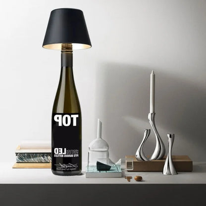 VinAura – Luxus Tischlampe mit wiederaufladbarem LED und einzigartiger Flaschenhalterung