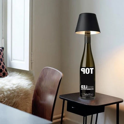 VinAura – Luxus Tischlampe mit wiederaufladbarem LED und einzigartiger Flaschenhalterung