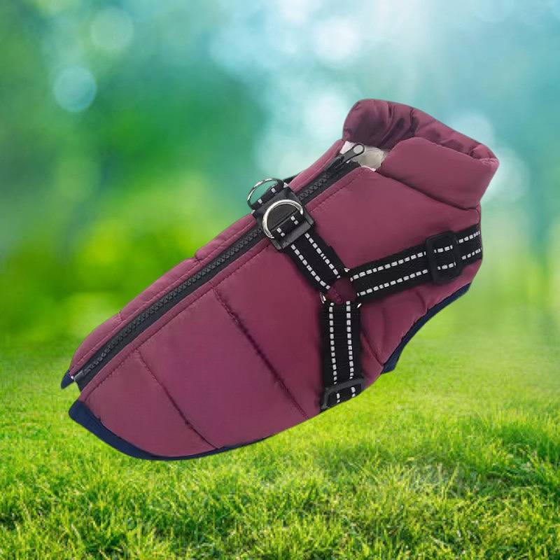 Wasserdichte Hundejacke für den Winter mit reflektierendem integriertem Geschirr