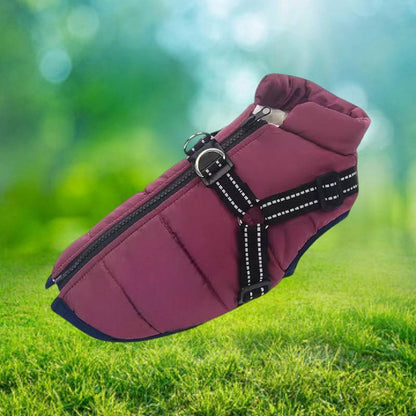 Wasserdichte Hundejacke für den Winter mit reflektierendem integriertem Geschirr