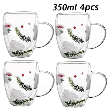 Tasse Glas mit Doppelte Wand Floral - BloomGlass
