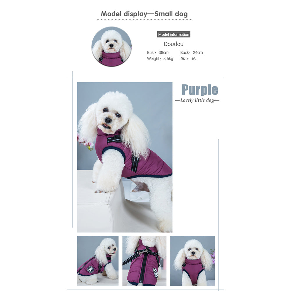 WoofGuard™ - Wasserdichte Winterjacke mit integriertem Gurtzeug