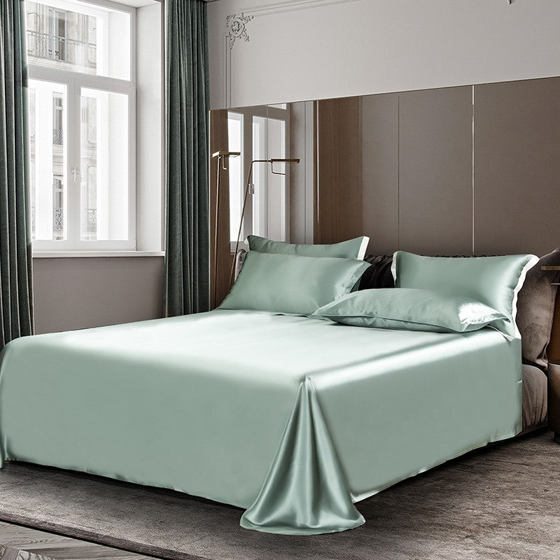 Garduru Aqua Green Luxus Pure Maulbeerseiden Bettwäsche Set