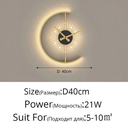 Garduru | Moderne LED-Wandleuchte mit Uhr | Stilvolle Beleuchtung