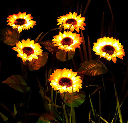 Wasserdichtes Solar-Sonnenblumen-Gartenlicht – Außenpatio-Dekoration mit LED