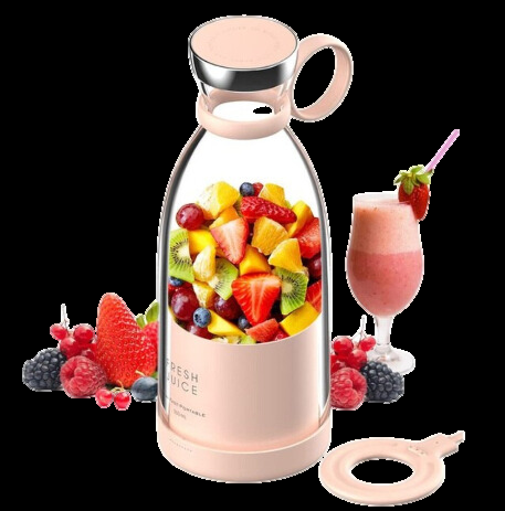 Portabler kompakter Smoothie-Mixer mit Obstbehälter und Trinkdeckel