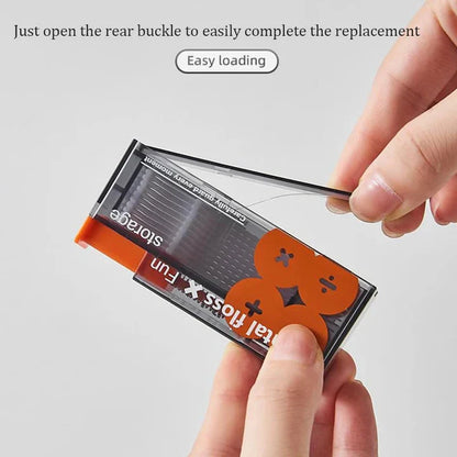 Tragbarer Zahnseiden-Dispenser mit 10 automatisch auswerfbaren Zahnseidensticks