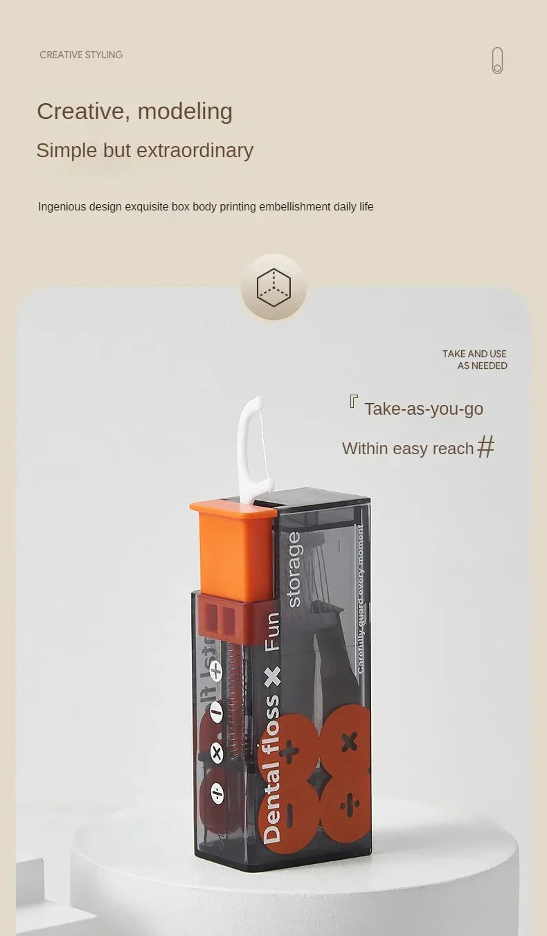 Tragbarer Zahnseiden-Dispenser mit 10 automatisch auswerfbaren Zahnseidensticks