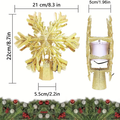 Weihnachtsbaumspitzenlichter mit LED-Schneeflockenprojektor