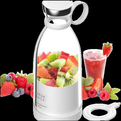 Portabler kompakter Smoothie-Mixer mit Obstbehälter und Trinkdeckel