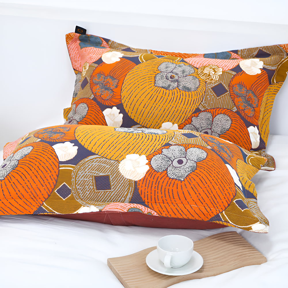 Bunte Baumwolle Persimmon Tagesdecke