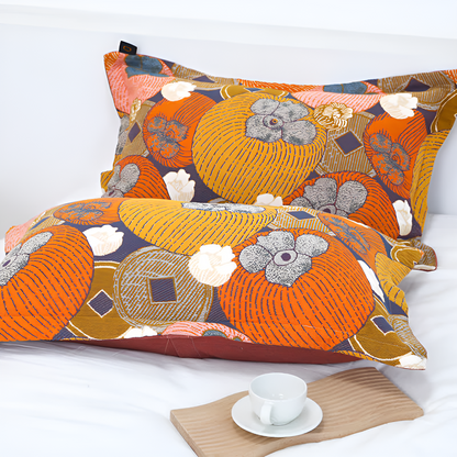 Bunte Baumwolle Persimmon Tagesdecke