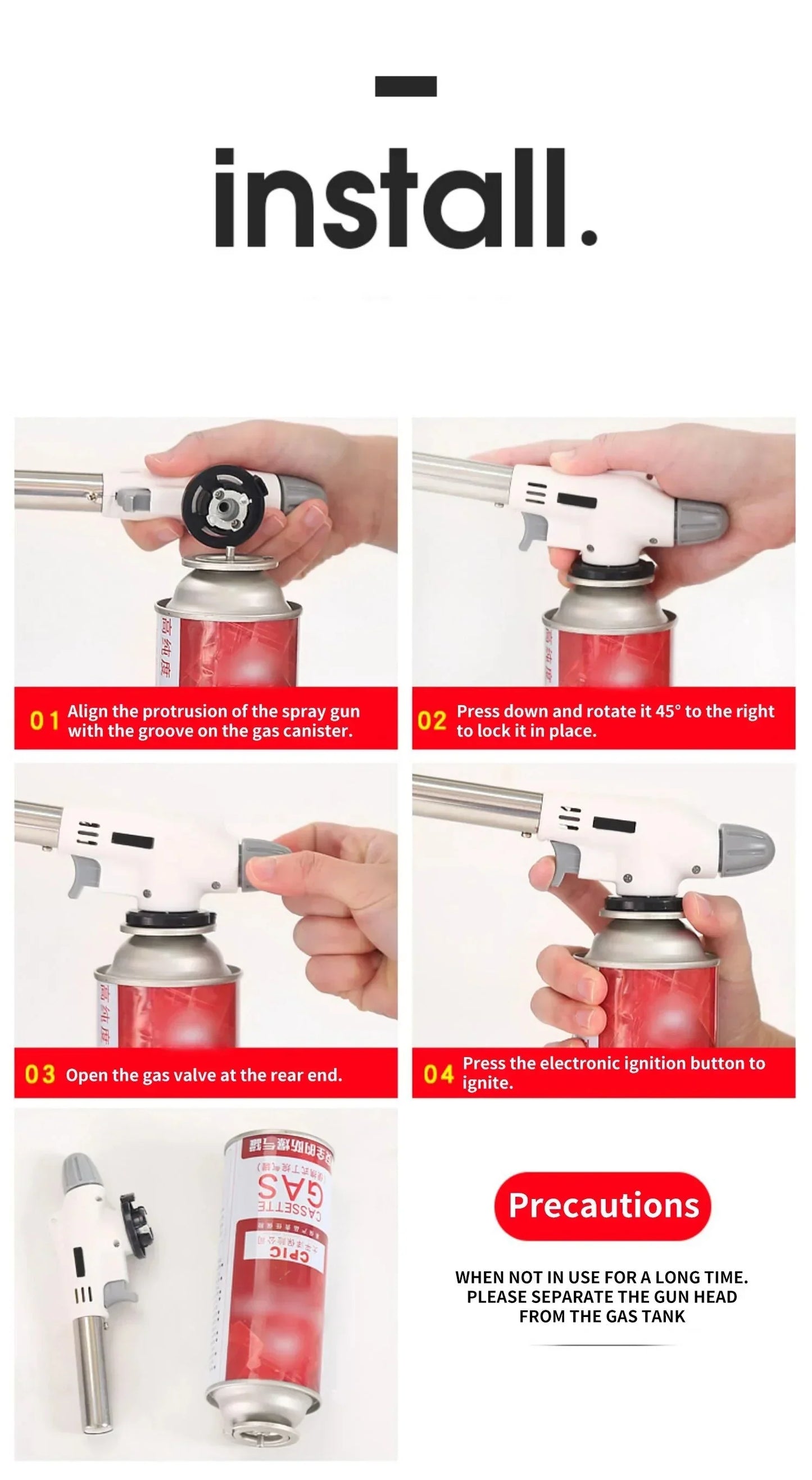 Tragbarer Butanflamme – Ideal für BBQ, Camping und Küchengebrauch