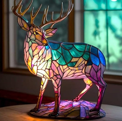 Bleiglasstil Tierlampen (7 Optionen) Bär Panda Elch Schwein Giraffe Kaninchen Waschbär