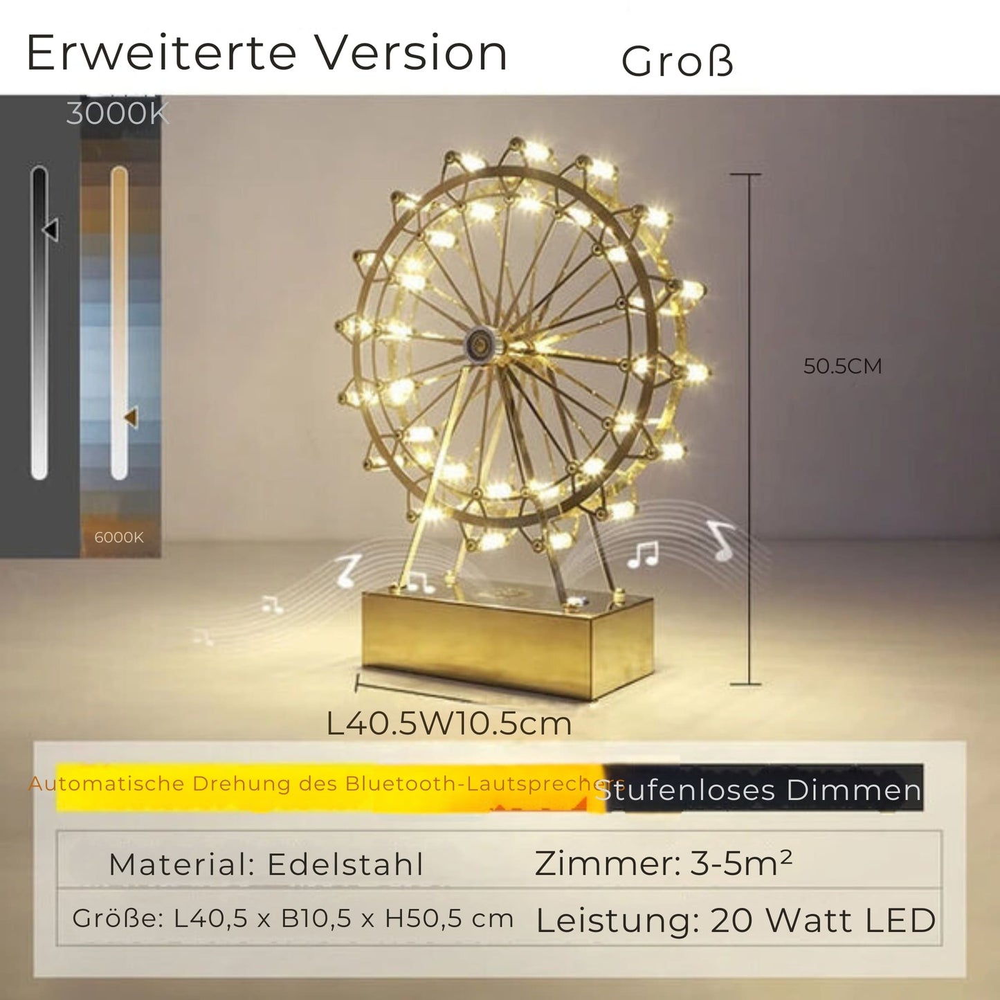 Garduru - Riesenrad Tischlampe