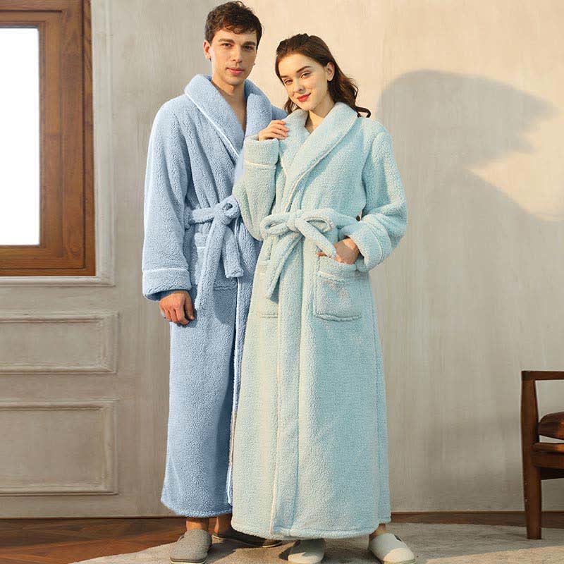 Garduru Bequemer Fleece-Pyjama, langer Bademantel