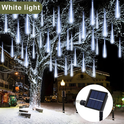 Solar-Duschlichter - Wasserdichte Meteor-Duschlichter, Mehrfarbige LED, Solarbetrieben für Außendekor