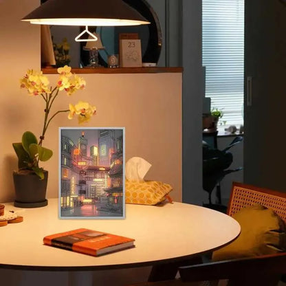 Anime LED Stadt Nachtsicht Wandkunst – USB-betriebenes dimmbares Beleuchtungsbild