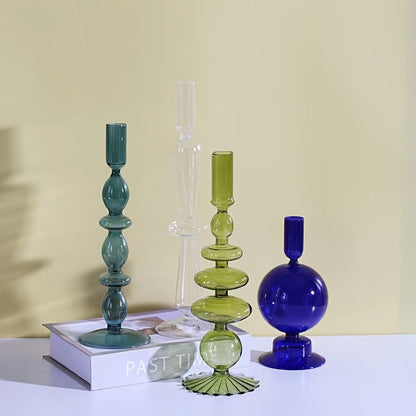 1 Stück Kreatives und Minimalistisches Glas-Teelichthalter-Set - Lackierte Glasvase Tischdekoration für Wohnzimmer, Esstisch und romantisches Abendessen