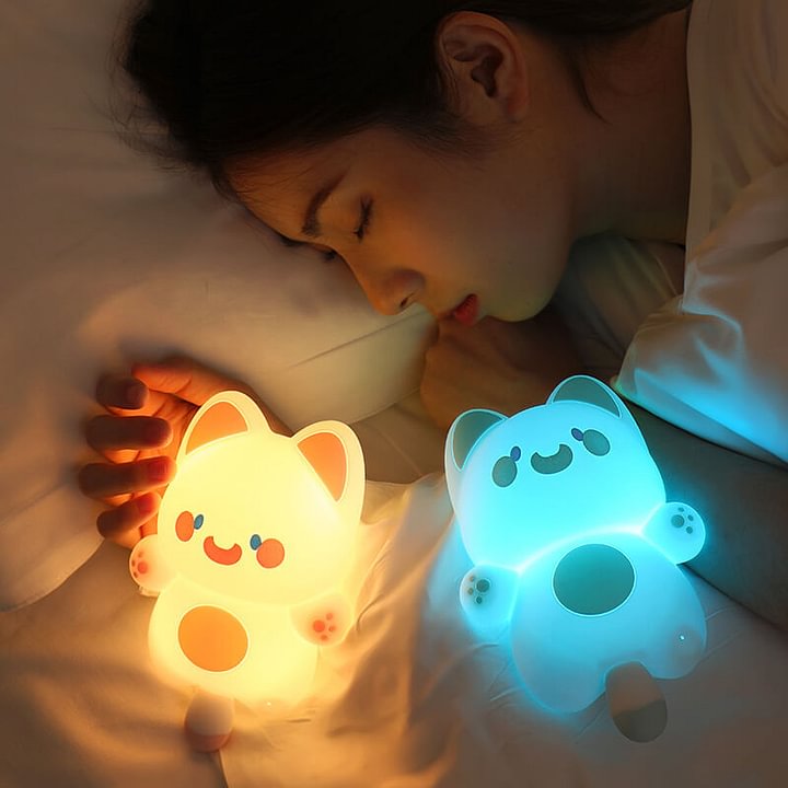 Quietsilicone Doodle Katze LED Nachtlicht - Perfektes Geschenk für Kinder und Mädchen