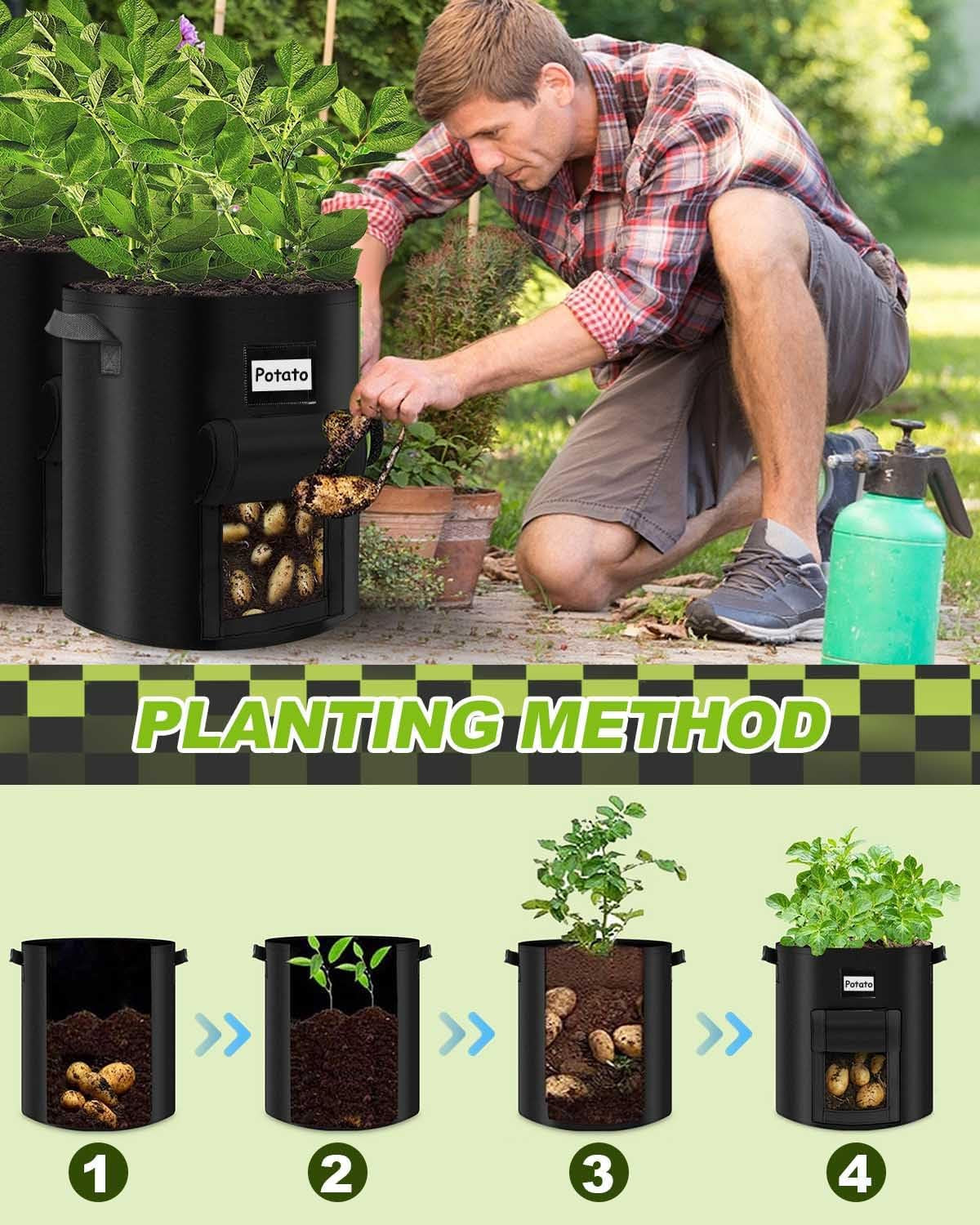 5er Pack 10 Gallonen Pflanzenanbau Taschen