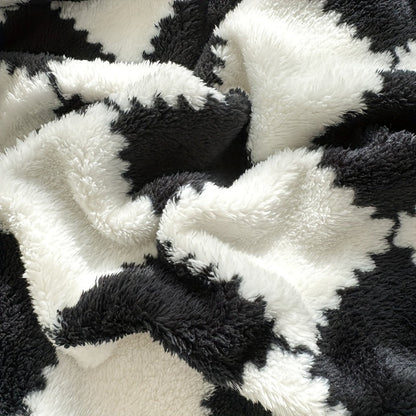 Garduru Flanell Plaid Decke – Rot/Weiß oder Schwarz/Weiß, Waschbar