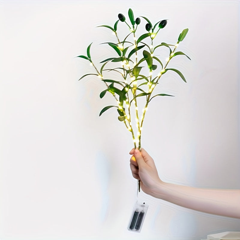 Beleuchteter Olivenbaum LED-Lampe – Modernes Dekor für festliche Anlässe, Hochzeiten, Geburtstagsfeiern und Partystimmung, ideal für Esstisch, Schrank oder Café-Dekor