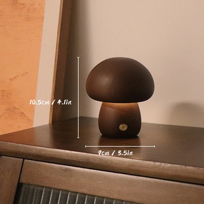 Tischlampe Wiederaufladbar aus Holz "Champignon" LED - Umweltfreundlich und Touch
