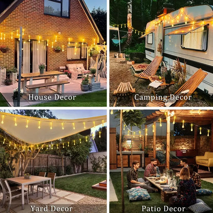 Solar LED Lichterkette – Bunte Tropfenlichter für Garten, Terrasse und Dekoration