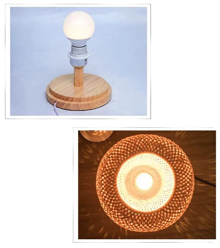 Garduru - Vintage Bamboe Tischlampe aus Handarbeit mit Natürlichem Design