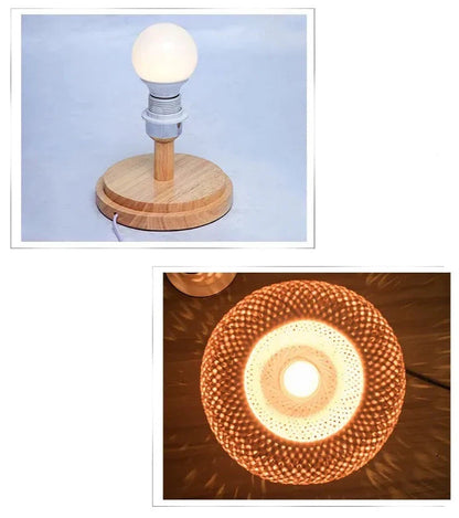 Garduru - Vintage Bamboe Tischlampe aus Handarbeit mit Natürlichem Design