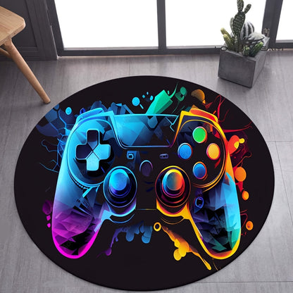 Gamepad Teppich - Stylisches Runddesign für Gamingräume und Büros