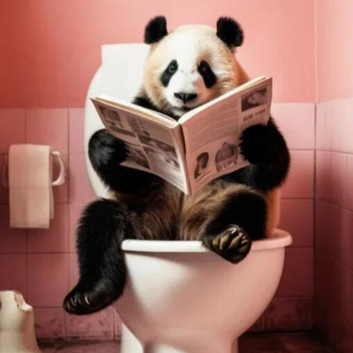 Tier Affe Panda Toilet Malerei Kunst DIY Stickerei