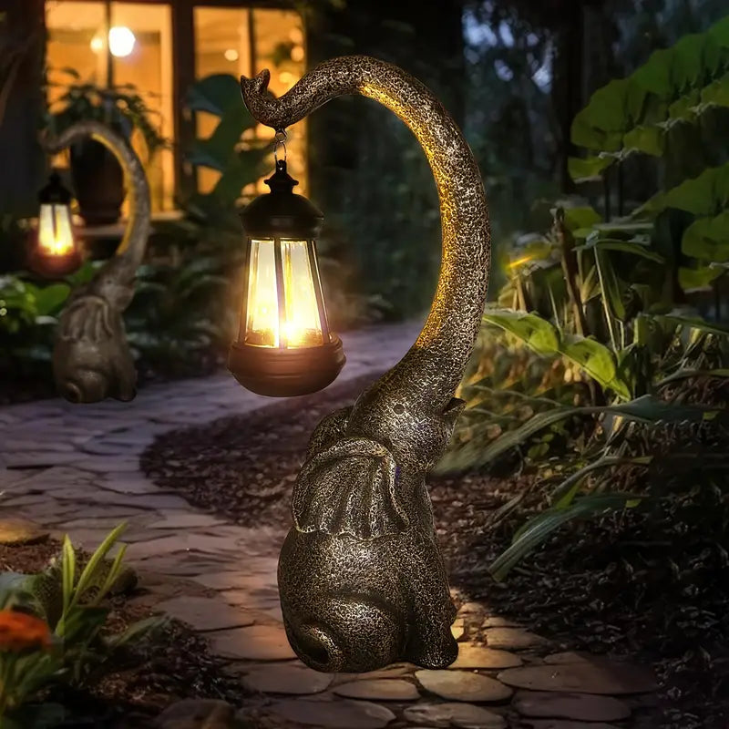 Garduru Solar Gartenlampe Enchanted Elephant | Stimmungslicht für Außen | Umweltfreundlich | Garten Deko Lampe