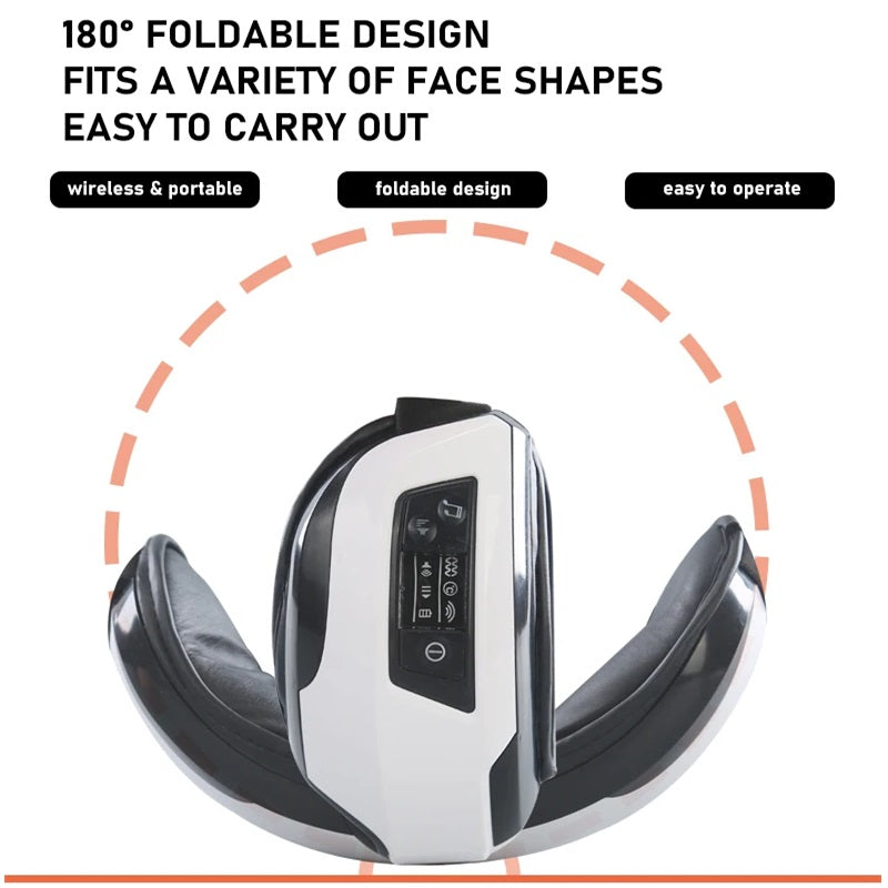 Tragbarer Augenmassager mit beruhigender Wärme, Vibration und Bluetooth-Musik